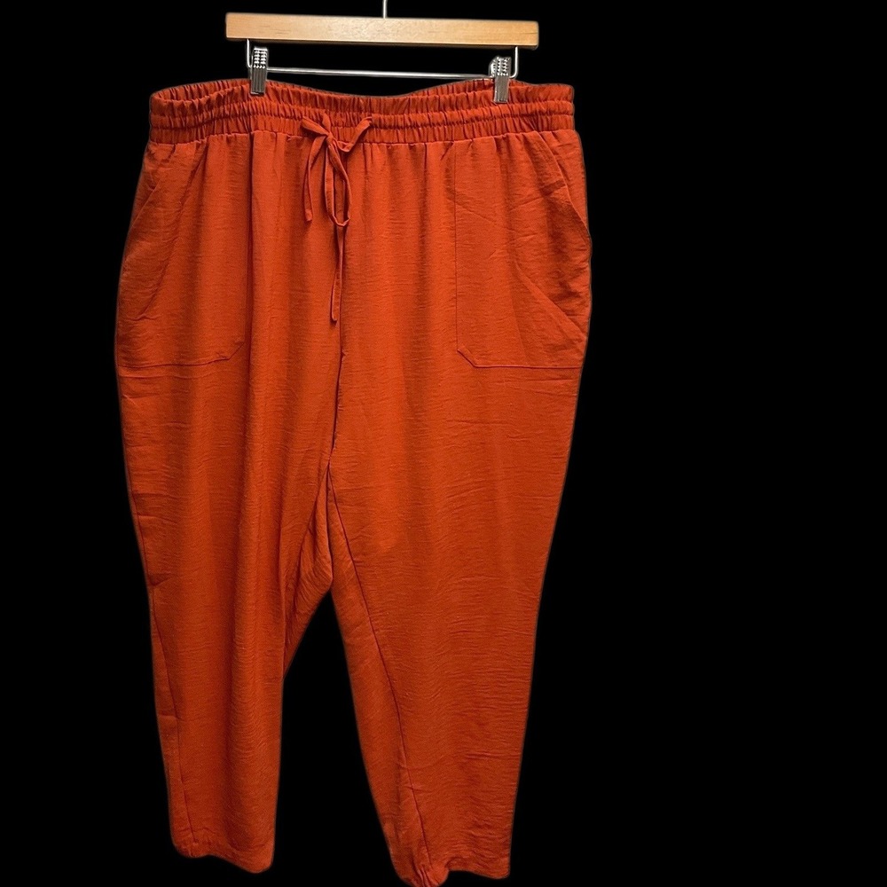 NYCC New York Clothing Co Orange Textured Pants Plus Size 3XX